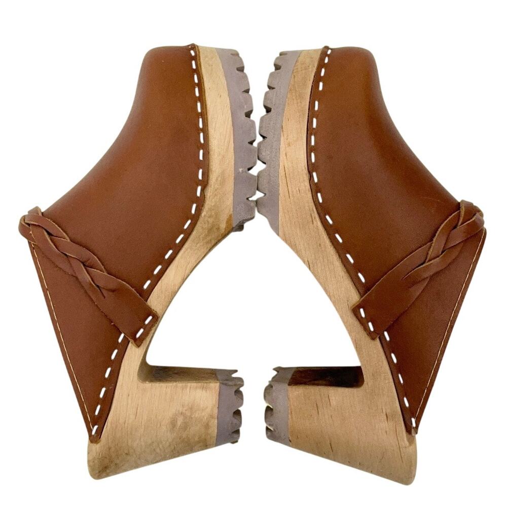Mia Elsa Swedish Clog Mules Brown Leather 36 6 - Picture 5 of 8